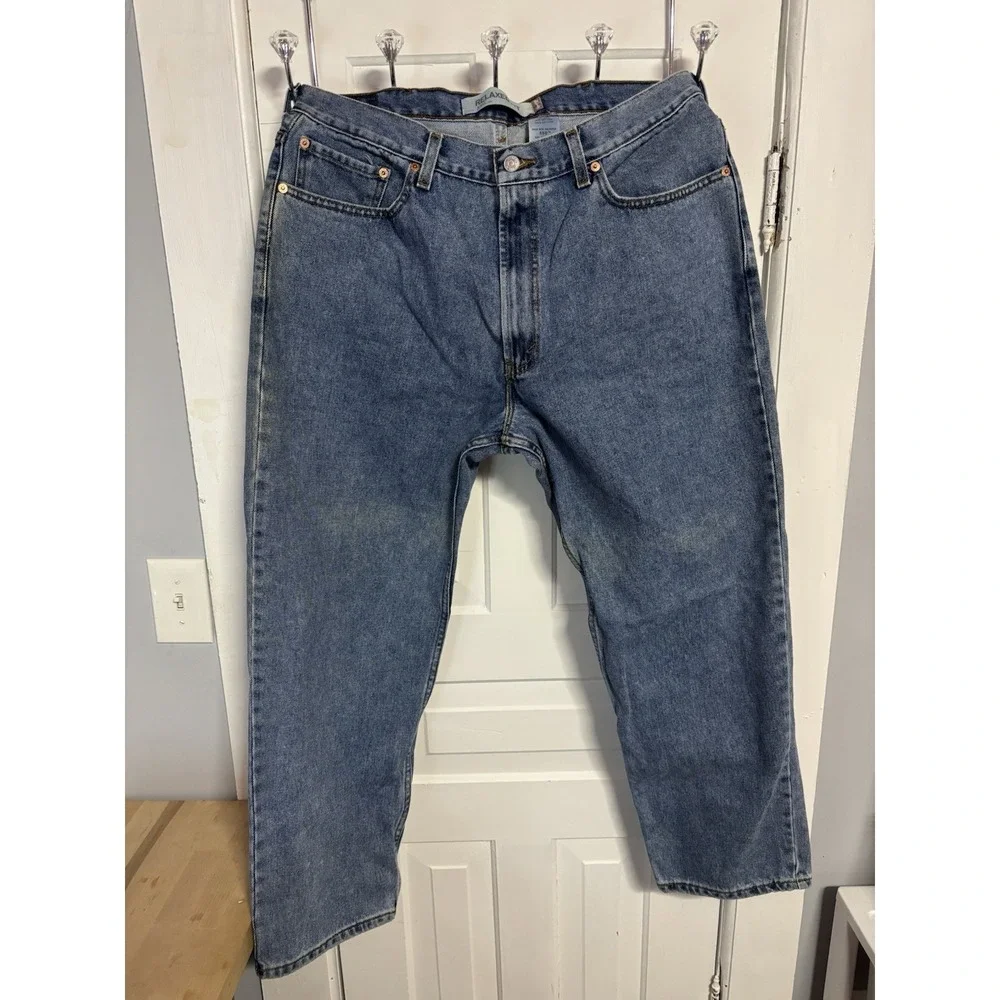 Levi's Men 38x30 Relaxed Fit 550 Straight Jeans Blue Denim 100% Cotton